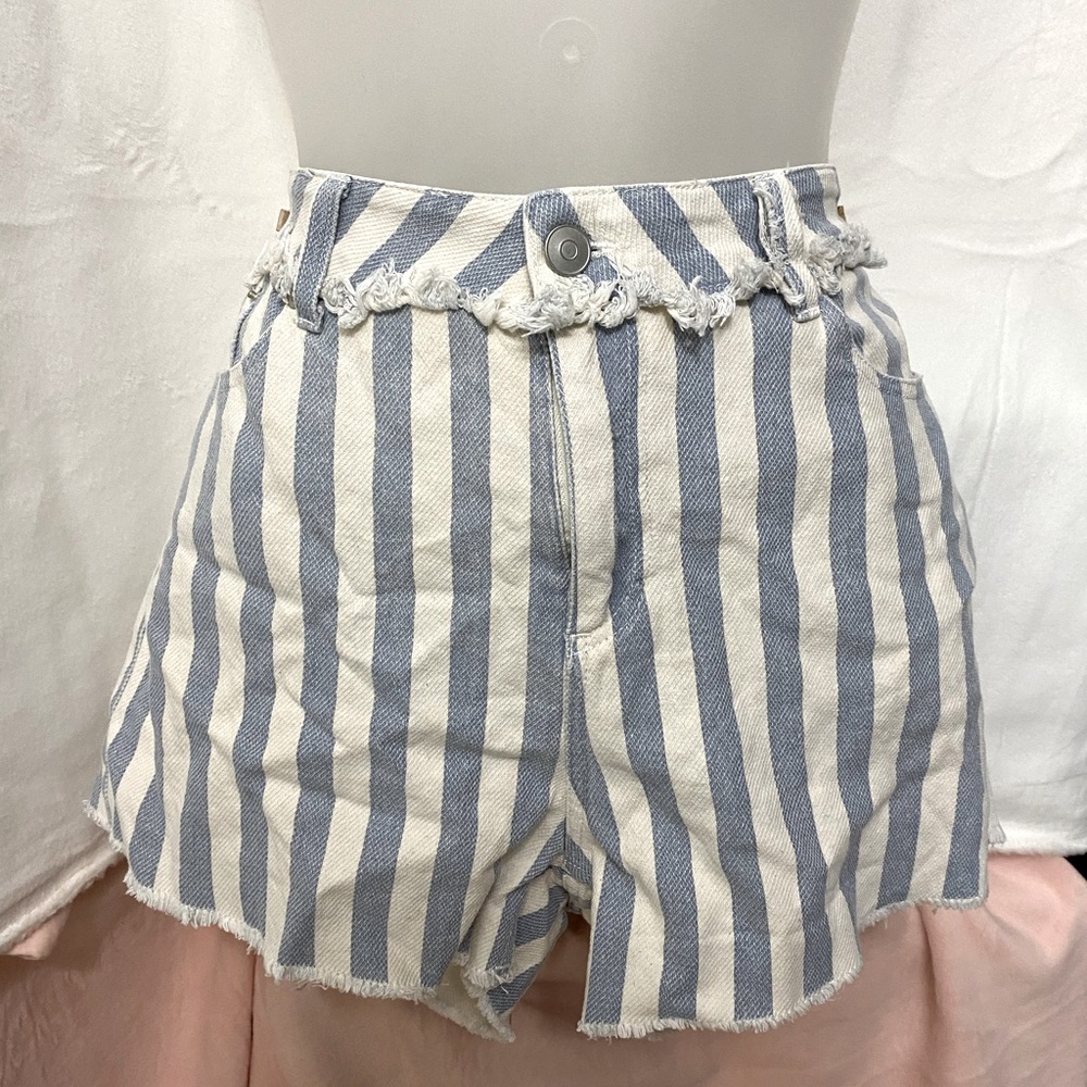 Toast Jeans Stripe fray shorts